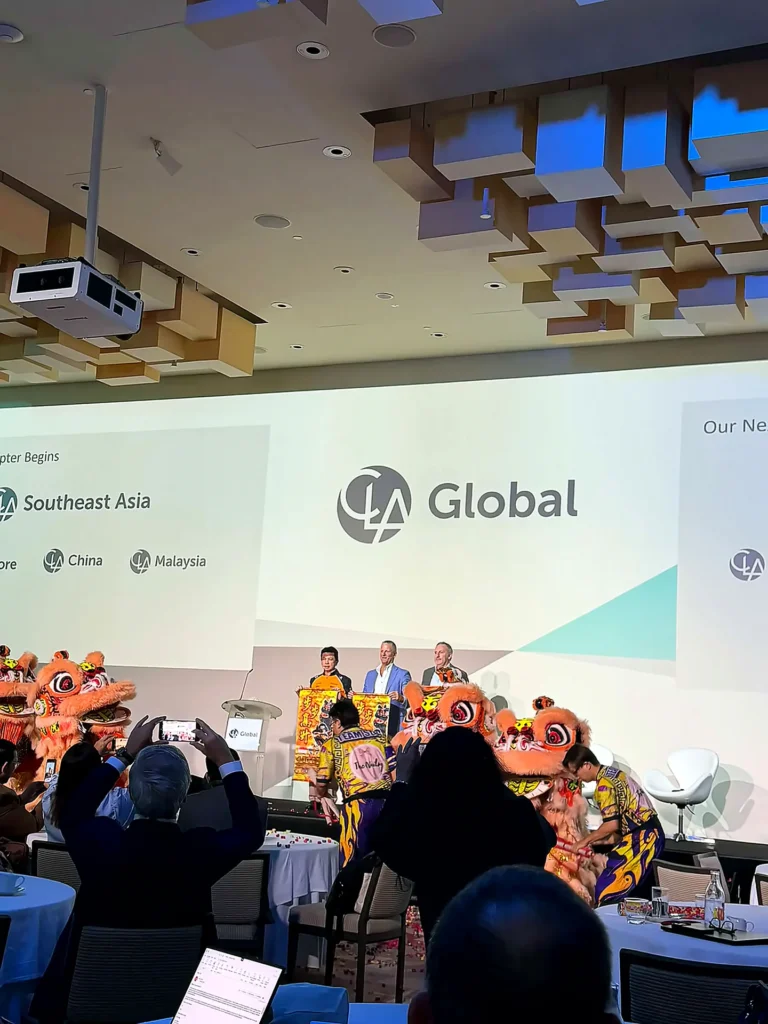 Lion dance on stage as CLA Global marks the launch of CLA Southeast Asia